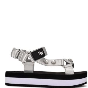 Nine West Cutie Plattform Sandalen Damen Silber | NHADZC-174