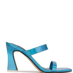 Nine West Darla Absatz Badelatschen Sandalen Damen Blau Metal | OMJLDA-782