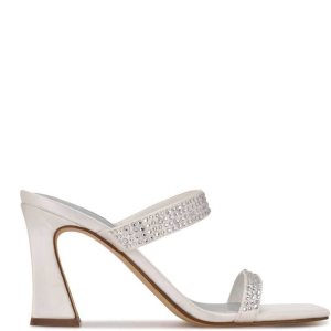 Nine West Darla Absatz Badelatschen Sandalen Damen Weiß | PYJFLC-629