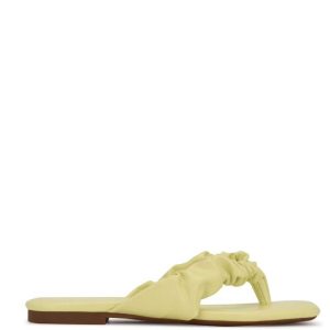 Nine West Daxx Flache Badelatschen Sandalen Damen Gelb Hellgrün | MXYIOE-154