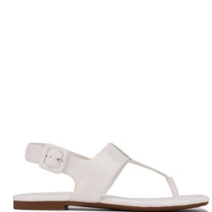 Nine West Define Tanga Sandals Flache Schuhe Damen Weiß | TFMAIJ-129