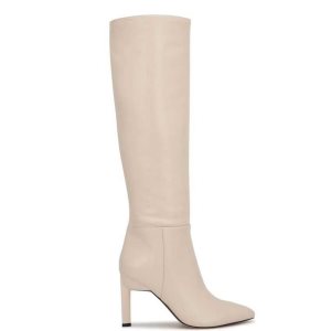 Nine West Eardy Absatz Stiefel Damen Weiß | VPAGXY-046