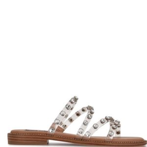 Nine West Evan Flache Badelatschen Sandalen Damen Beige | RMQVWD-045