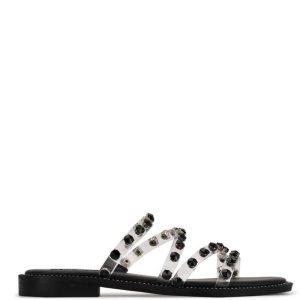 Nine West Evan Flache Badelatschen Sandalen Damen Schwarz | UALDTX-297