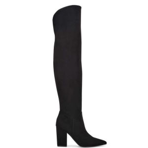 Nine West Goforit Over The Knee Absatz Stiefel Damen Schwarz | HNKVCS-523