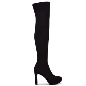 Nine West Gotcha Over the Knee Plattform Stiefel Damen Schwarz | FISLEQ-836