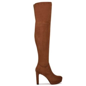 Nine West Gotcha Weite Calf Over the Knee Plattform Stiefel Damen Braun | VDLHRY-783