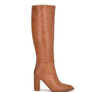 Nine West Hiya Weite Calf Absatz Stiefel Damen Braun | ORDFMN-129