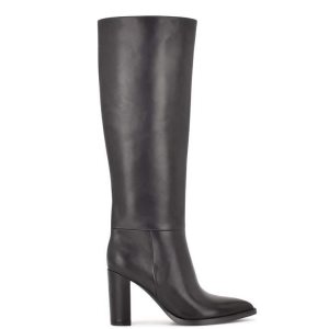 Nine West Hiya Weite Calf Absatz Stiefel Damen Schwarz | XUQVBK-654