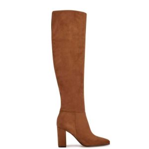 Nine West Kalida Absatz Stiefel Damen Braun | PRLCIX-189