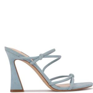 Nine West Kims Badelatschen Sandals Hohe Schuhe Damen Blau | GHWUOF-149