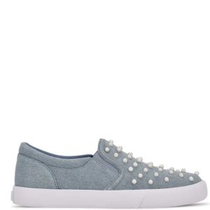 Nine West Lovie Slip On Sneakers Damen Hellblau | PTRJVY-579