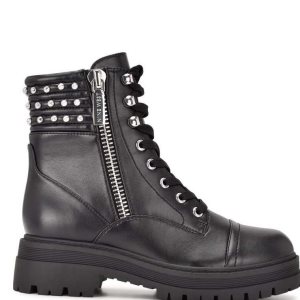 Nine West Pimmz Lug Sole Stiefel Damen Schwarz | HOPAIX-314
