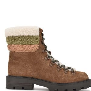 Nine West Rima Combat Lug Sole Stiefel Damen Braun | EODGPM-258