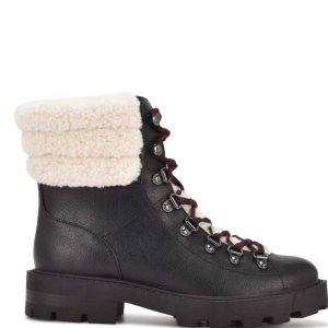Nine West Rima Combat Lug Sole Stiefel Damen Schwarz | QADNLO-018