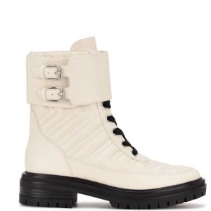 Nine West Sabrah Lug Sole Stiefel Damen Weiß | CNVMFL-258