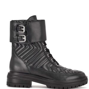 Nine West Sabrah Lug Sole Stiefel Damen Schwarz | RMAZJI-506
