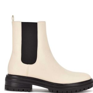 Nine West Saleema Chelsea Lug Sole Stiefel Damen Weiß | NMHLKP-514