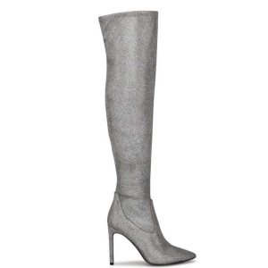 Nine West Tacy Over The Knee Stiefel Damen Blau Grau | IPWZYC-347