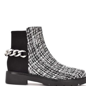 Nine West Talles Lug Sole Stiefel Damen Schwarz Weiß | YIRDBE-976