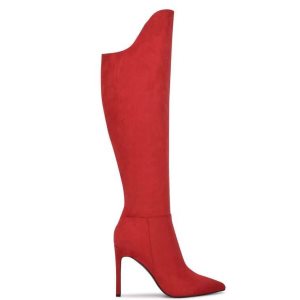 Nine West Teleena Absatz Stiefel Damen Rot | GWVZCD-301