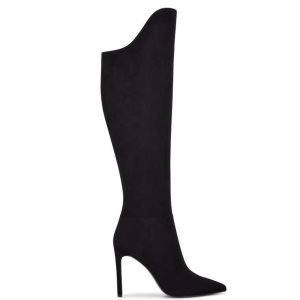 Nine West Teleena Weite Calf Absatz Stiefel Damen Schwarz | EMLSAC-468