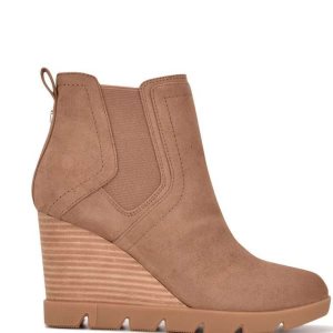 Nine West Wayde Wedge Stiefel Damen Hellbeige | OGWUZB-913