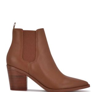 Nine West Wyllis Block Heel Stiefel Damen Braun | IOZGUQ-827