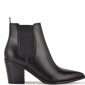 Nine West Wyllis Block Heel Stiefel Damen Schwarz | JLUFDA-294